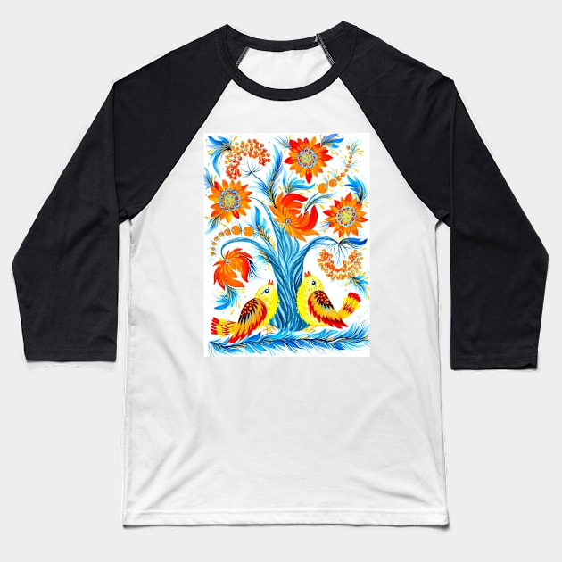 Tree of Life Watercolor Painting Baseball T-Shirt by SvitlanaProuty